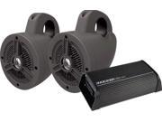 Kicker PX1002 Powersports Amplifier with PSS.4 Roll Bar mount speaker