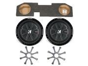 Kicker for Dodge Ram Quad Crew Cab 02 15 Dual 12 CompRT subs box with Grilles