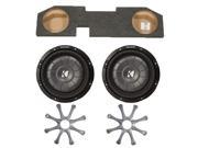 Kicker for Dodge Ram Quad Crew Cab 02 15 Package Dual 10 CVT subs in under seat box with Grilles