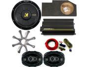 Kicker for Dodge Ram Crew Quad 02 15 package 10 CompD subwoofer in box w grille CX300.4 amplifier CS 6x9s w amp kit