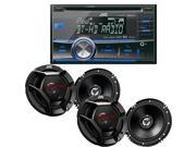 JVC KWHDR81BT 2 DIN Bluetooth AM FM CD Player with Two Pair of 6.5 Speakers