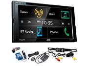 JVC KW V430BT 6.8 BT DVD CD AM FM Car Stereo with SiriusXM Tuner Back Up Camera Steering Wheel Control Interface