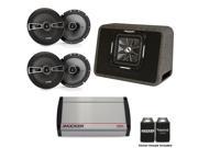 Kicker 40KX8005 800 Watt 5 channel amp Two Pairs of KS 6.5 Coaxial Speakers a 12 Kicker CompR In Ported Enclosure