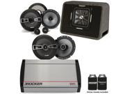 Kicker KX8005 5 channel amp a 10 L7 In Truck Box a pair of KS 6.5 components and a pair of 6.5 KS Coaxial Speakers
