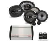 Kicker 40KX4004 4 channel amplifier a pair of Kicker KS 6.5 Component Speakers and a pair of Kicker KS 6x9 speakers