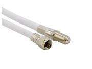 RG 6 White High Definition Audio Video Extension Cable with F Male to F Female Connectors 20 ft Made in the USA