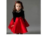 Long sleeved Red and Black Eyelash Lace Princess Tutu Dress