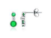 0.54 ct.t.w.Genuine Emerald Stud Earrings Sterling Silver