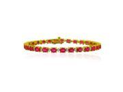 12.23 ct.t.w.Created Ruby and Genuine Diamond Bracelet 8 INCHES Sterling Silver