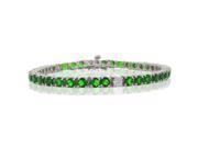 9.17 ct.t.w.4MM Created Emerald and Cubic Zirconia Bracelet Sterling Silver