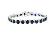 17.28 ct.t.w.Lab Created Sapphire and Genuine Diamond Bracelet Sterling Silver