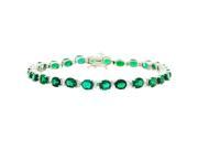 9.81 ct.t.w.Lab Created Emerald and Diamond Bracelet Sterling Silver