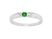 Created Emerald Birthstone Ring Sterling Silver