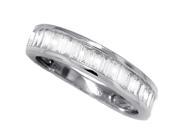 Cubic Zirconia Wedding Band Channel Set Sterling Silver