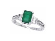 1.25 ct.t.w.Emerald Cut Genuine Emerald Diamond Ring Sterling Silver