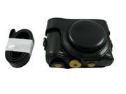 Protective PU Leather Camera Case Bag with Tripod Design Compatible For Sony Cyber shot DSC HX90V HX90V with Shoulder Neck Strap Belt Black
