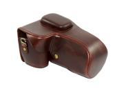 Protective PU Leather Camera Case Bag with Tripod Design Compatible For Nikon D3100 Camera with 18 200mm Lens 18 140mm Lens Dark Brown