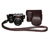 Protective PU Leather Camera Case Bag With Tripod Design Compatible For Sony NEX 7 NEX7 NEX 7 SLR Digital Camera with Shoulder Neck Strap Belt Brown