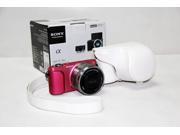 Protective PU Leather Camera Case Bag With Tripod Design Compatible For Sony NEX 3N NEX3N 3N SLR Digital Camera with 16 50mm Lens with Shoulder Neck Strap Bel