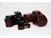 Protective PU Leather Camera Case Bag With Tripod Design Compatible For Samsung Smart Camera NX2000 20 – 50mm Lens with Shoulder Neck Strap Belt Brown