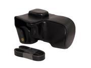 Protective PU Leather Camera Case Bag With Tripod Design Compatible For Sony Alpha 7R A7R SLR Digital Camera with Shoulder Neck Strap Belt Black