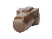 Protective PU Leather Camera Case Bag with Tripod Design Compatible For Canon EOS 60D Camera with 18 55mm Lens 18 135mm Lens with Shoulder Neck Strap Belt