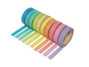 10 Pcs Rainbow Colorful Japanese Washi Paper Masking Tape Adhesive Creative Scrapbooking Craft Kawaii Cute Decorative Decor Tape Sticker Mixed Lot