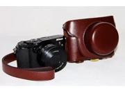Protective PU Leather Camera Case Bag with Tripod Design Compatible For Nikon V3 with 10 30mm Lens with Shoulder Neck Strap Belt Dark Brown