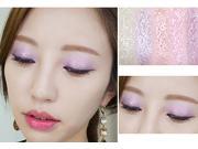 5 Colors Luminous Lights Travel Pocket Size Eyeshadow Cosmetic Makeup Palette with Mirror and Brush Purple