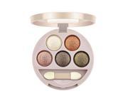 5 Colors Luminous Lights Travel Pocket Size Eyeshadow Cosmetic Makeup Palette with Mirror and Brush Gold
