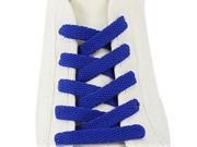 2 Pair Pack Flat Dress Shoelaces 8mm Wide Solid Colors 120cm Lengths For Sneakers and Shoes Blue