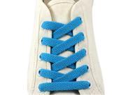 2 Pair Pack Flat Dress Shoelaces 8mm Wide Solid Colors 120cm Lengths For Sneakers and Shoes Ice Blue