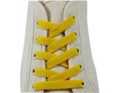 2 Pair Pack Flat Dress Shoelaces 8mm Wide Solid Colors 120cm Lengths For Sneakers and Shoes Yellow