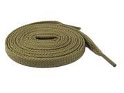 2 Pair Pack Extra Thin Flat Dress Shoelaces 8mm Wide Solid Colors 140cm Lengths For Sneakers and Shoes Khaki