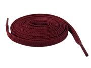 2 Pair Pack Extra Thin Flat Dress Shoelaces 8mm Wide Solid Colors 140cm Lengths For Sneakers and Shoes Bordeaux Red