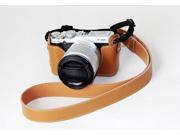 Bottom Opening Version Protective Genuine Real Leather Half Camera Case Bag Cover with Strap for FUJIFILM Fuji X Series XM1 X M1 Brown