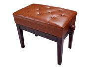 Piano Bench Adjustable Height Leather Padded Keyboard Organ Seat Throne Storage