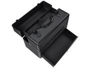 Yescom 14X7X9 Lockable Black ABS Aluminum Cosmetic Makeup Train Case W Drawer Trays
