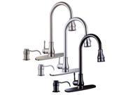 18 Pull Out Down Kitchen Sink Faucet Spray Swivel Soap Dispenser Brushed Nickel