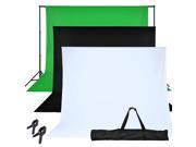 Chroma Key Green Screen with Black and White Backdrop stand Kit Photography Set