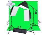 Photography Studio Softbox Green Muslin Backdrop Boom Stand Kit
