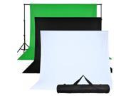 10 Adjustable Background Stand Kit Chromakey Screen Muslin Black White Backdrop