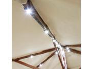 40 LED Solar String Light Cool White Fit 8 Rib 8ft 9ft Wooden Outdoor Patio Umbrella