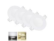 4x 3W Round LED Recessed Ceiling Panel Down Light Fixture Bulb Lamp W Driver