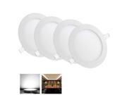 4x Round LED Recessed Ceiling Panel Down Light 12W Fixture Bulb Lamp W Driver
