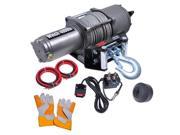 4000 lb Electric Recovery Winch w Line Stopper Gloves ATV Trailer Truck 12V 1.2