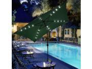 10x6.5ft Patio Umbrella w Solar Powered LED Light Tilt Garden Market Beach