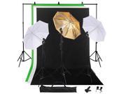 Photography Studio Lighting Kit w 10 Backdrop Stand 33 Umbrella 5x10 Backdrop 3 Bulbs