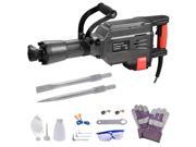 2400W 1550BPM Electric Demolition Jack Hammer w Double Insulated Motor Casing 2 Chisels Case