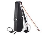 4 4 Electric Violin Full Size Wood Silent Fiddle Fittings Headphone White